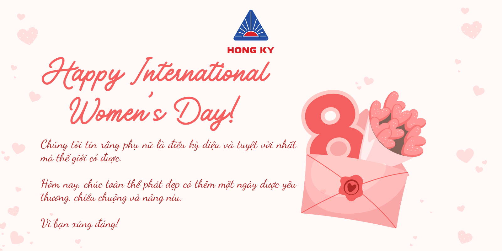 Hong Ky wishes a happy international women’s day on march 8th.