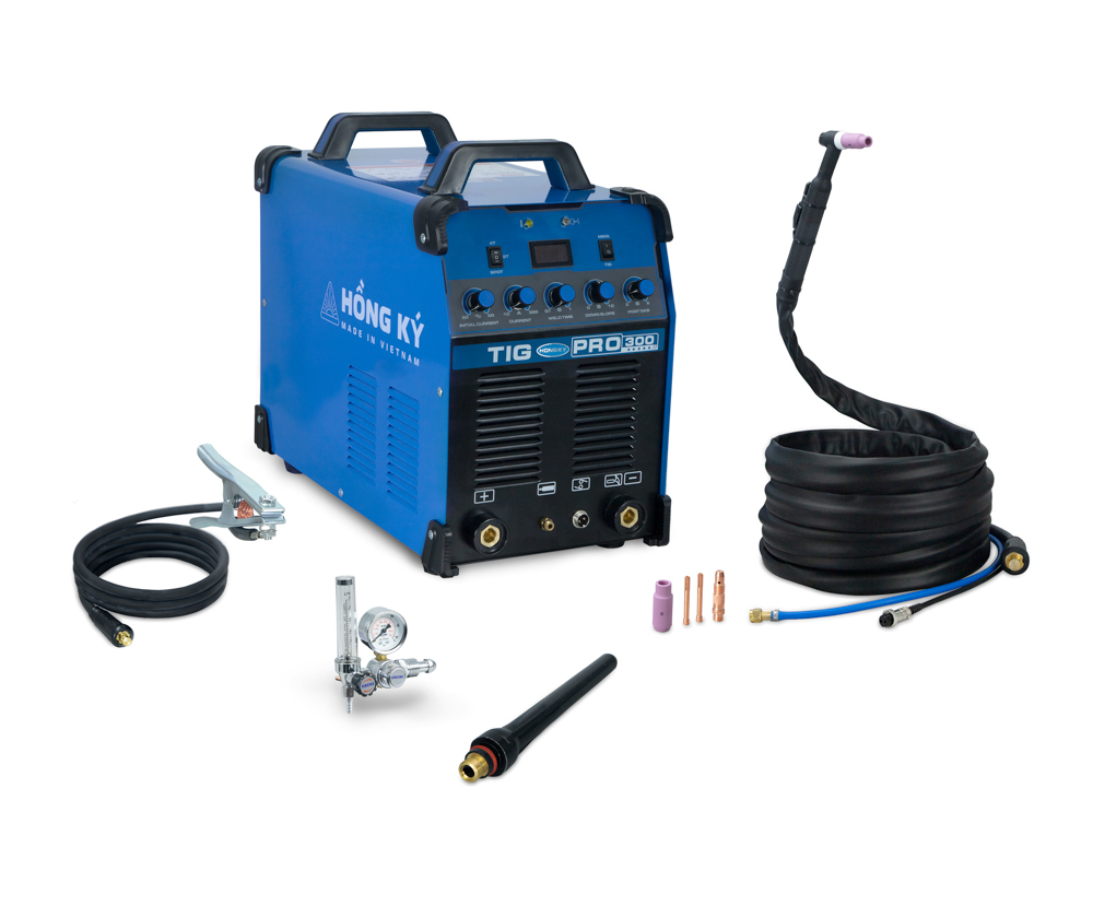Máy hàn TIG300PRO Hồng Ký, công suất 300A, hỗ trợ hàn TIG và MMA.