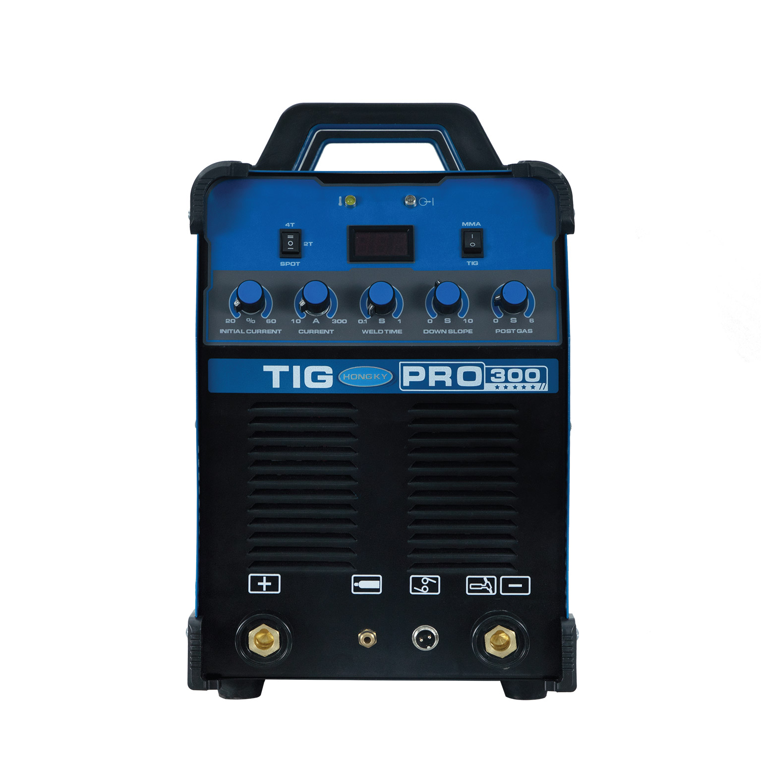 Máy hàn điện tử TIG300PRO Hồng Ký, công suất 300A, tích hợp hàn TIG và MMA, phù hợp hàn thép và inox.