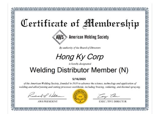 Hong Ky joins the American Welding Society (AWS)