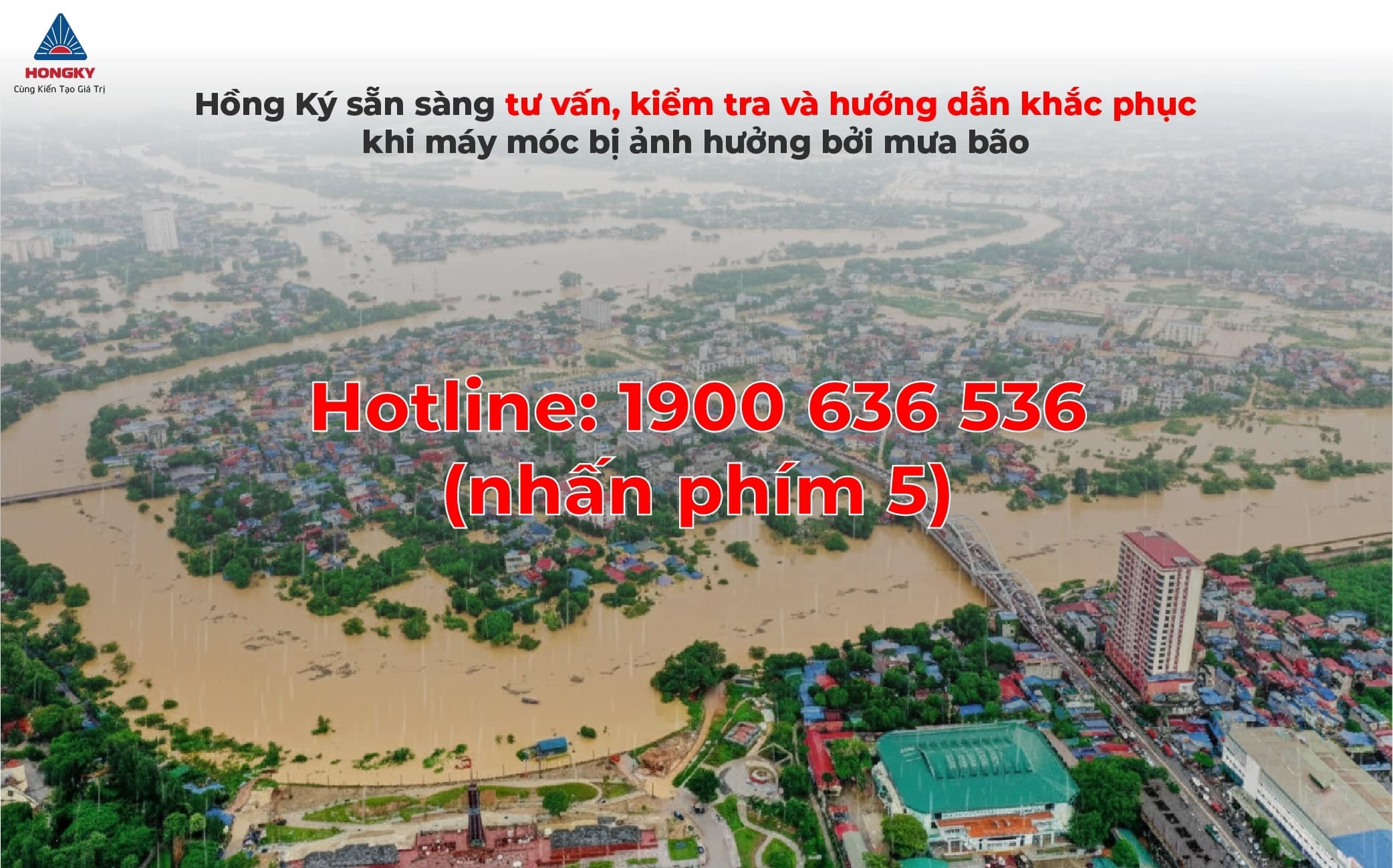 Hồng Ký đồng hành hỗ trợ kỹ thuật máy hàn, máy cắt sau thiên tai