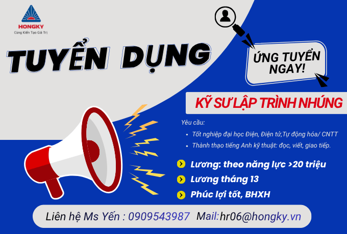 Hồng Ký tuyển dụng kỹ sư lập trình nhúng
